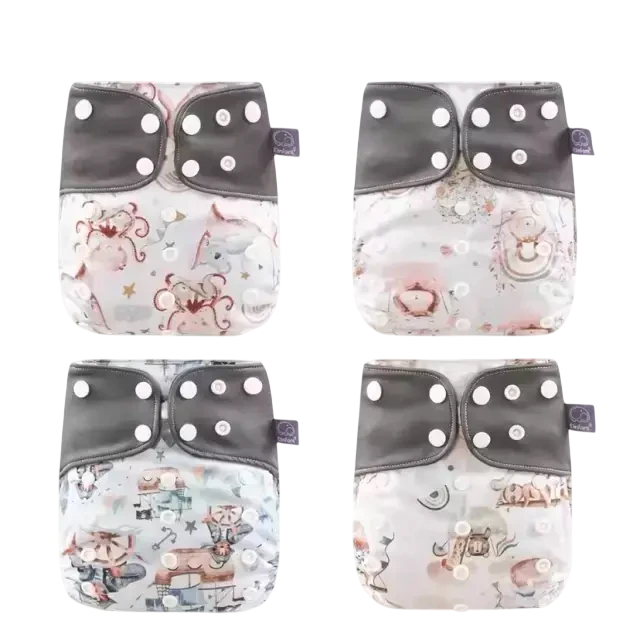 Pack x 4 Pañales Barrera Simple Fibra Gris con 4 absorbentes