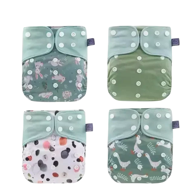 Pack x 4 Pañales Barrera Simple Fibra Gris con 4 absorbentes