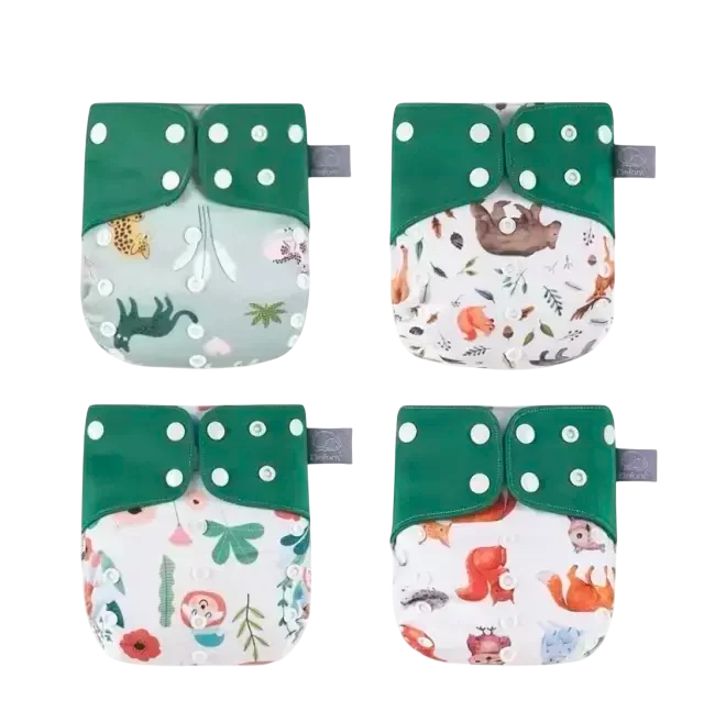 Pack x 4 Pañales Barrera Simple Fibra Gris con 4 absorbentes
