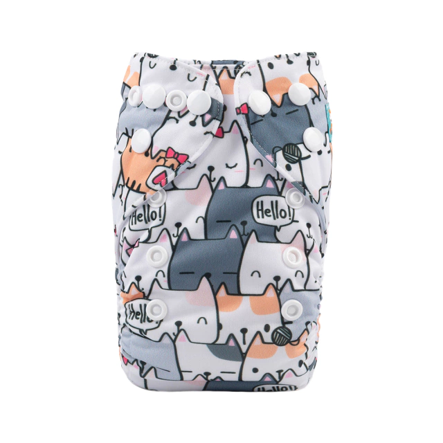 Pañal Recien Nacido AlvaBaby sistema bolsillo incluye absorbente - Gatitos